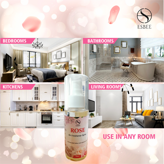 Esbee Lavender & Rose Air Freshener Spray – 2 x 100ML | Long-Lasting & Refreshing Floral Fragrance | Odor Eliminator & Room Freshener (Lavender & Rose, 100ML) (Pack of 2)