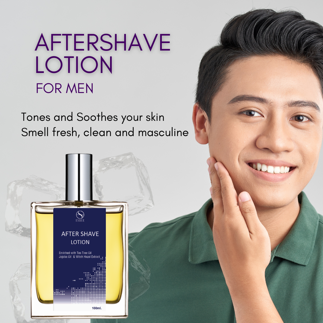 Esbee Musk Aftershave Lotion | Soothing & Refreshing | Witch Hazel, Tea Tree Oil, Jojoba Oil | Hydrates & Protects Skin | Classic Musk Fragrance I 100Ml I For Men