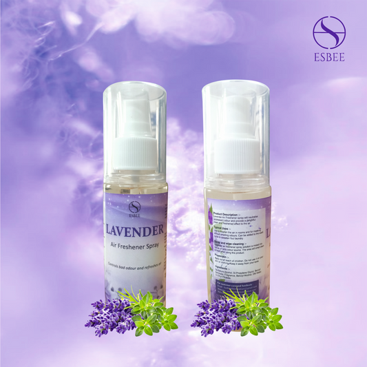 Esbee Lavender Air Freshener Spray – 3 x 100ML | Long-Lasting & Refreshing Floral Fragrance | Odor Eliminator & Room Freshener (Pack of 3) (100ML, Lavender)