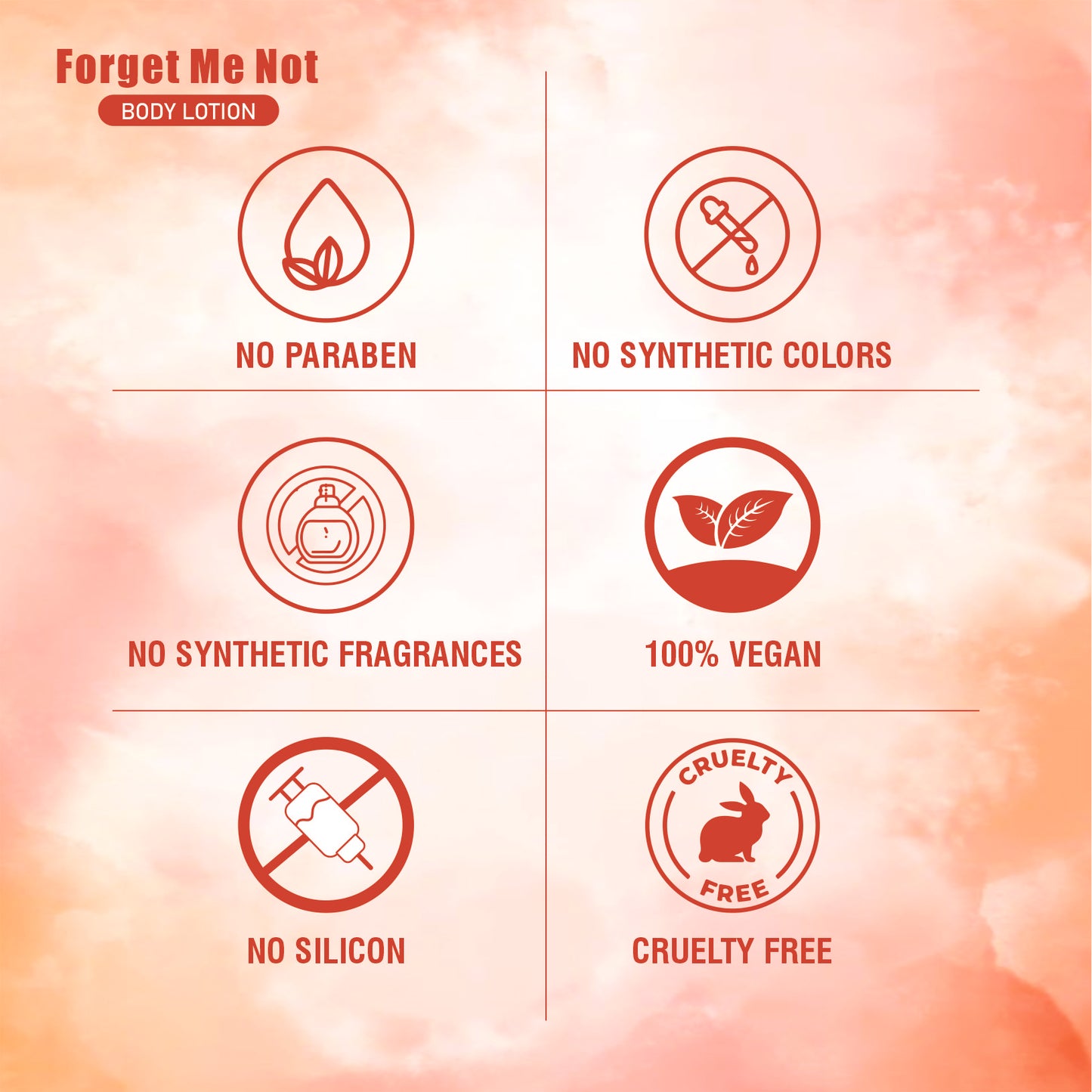 Forget Me Not Peach Body Lotion | 200ML | Unisex | 24-Hour Hydration & Repair | Peach Oil & Vitamin E | Deep Moisture for Dry Skin | Lightweight & Non-Greasy | Pleasant Peach Fragrance