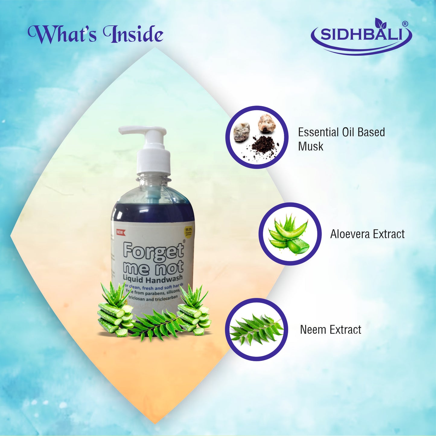 Forget Me Not Liquid Musk Magic Handwash | No Synthetic Colors, Triclosan, Triclocarban, Paraben & Sulphate | 500ML Each (Pack of 1) | Gentle & Refreshing Clean