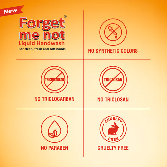 Forget Me Not Liquid Handwash | Orange & Aloe Vera with Neem Extract | No Synthetic Colors, Triclosan, Triclocarban, Paraben & Sulphate | 500ML Each (Pack of 2) | Gentle & Refreshing Clean