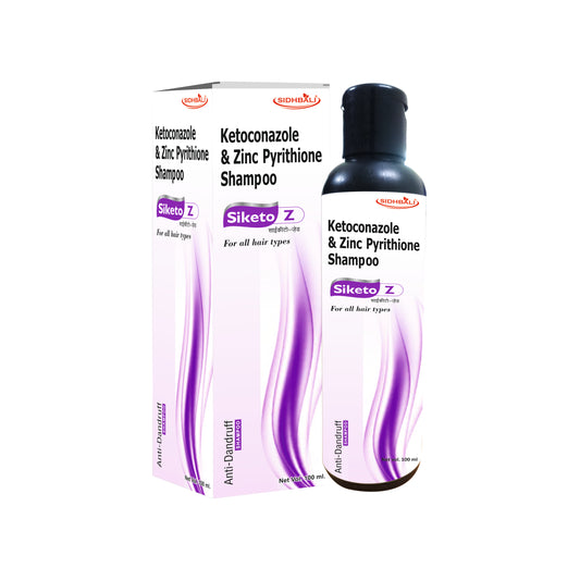 Siketo Z Anti-Dandruff Shampoo – Ketoconazole & Zinc Pyrithione | 100ml | For All Hair Types | Fights Dandruff, Itching & Scalp Flaking | Nourishes Scalp for Healthy, Shiny Hair