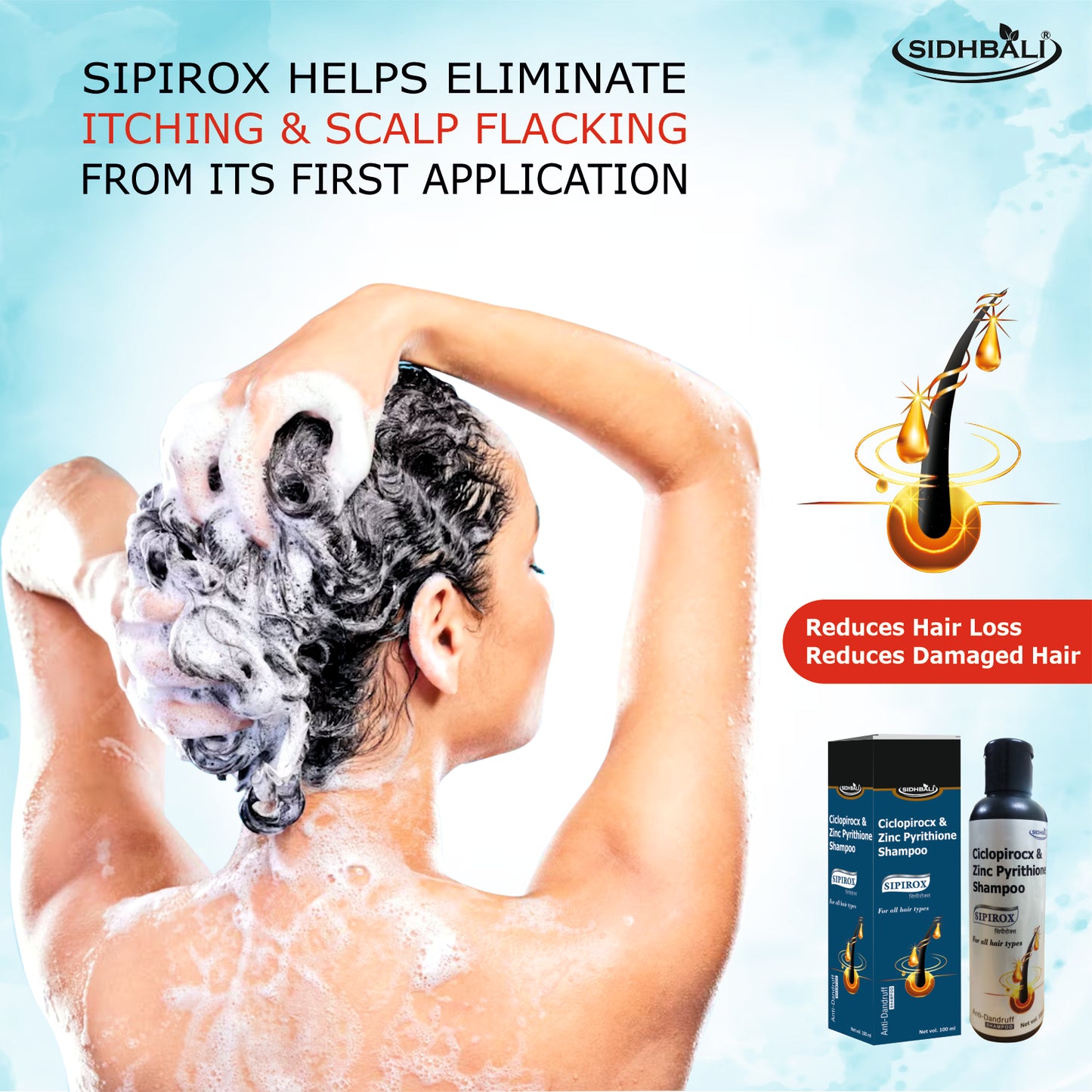 Anti-Dandruff Shampoo with Ciclopirox & Zinc Pyrithione | 100ml | Pack of 1 | Daily Use | Fights Dandruff, Itching & Flaking | Nourishes Scalp for Healthy, Shiny Hair