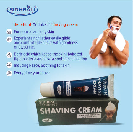 Sidhbali Shaving Cream | 50g Each | Smooth & Comfortable Shave | Softens Skin & Spreads Easily | Rich Lather with Glycerine | Suitable for Normal & Oily Skin I Pack of 2