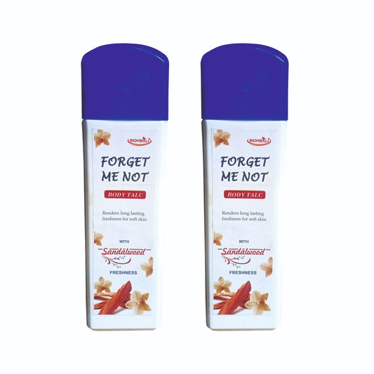 Forget Me Not Lavender & Sandalwood Body Talc | Long-Lasting Freshness & Odor Control | Soft & Comfortable Skin | Paraben-Free, Cruelty-Free & 100% Vegan | 100g I Pack of 2