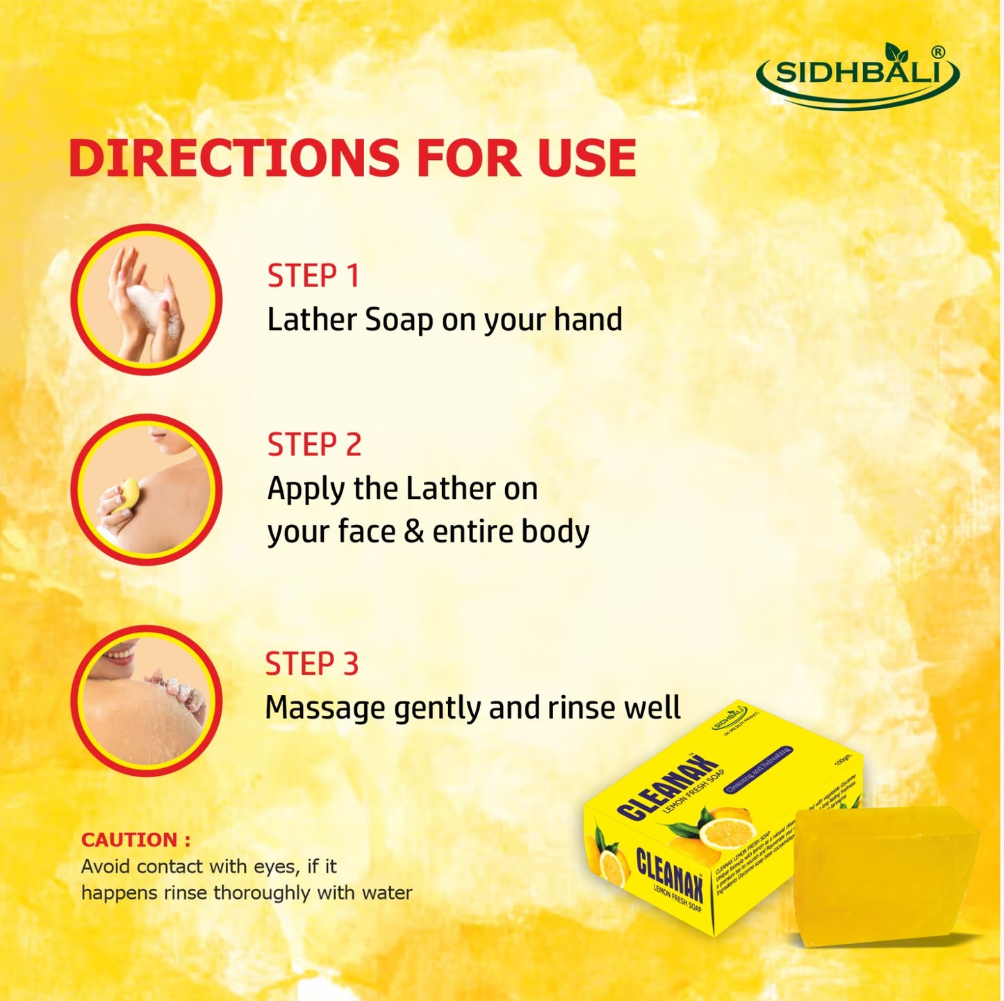 Sidhbali Cleanax Lemon Soap I 4 X 400 Gram I oil Control & Nourishing Skin I Suitable For All Skin Type I Pack of 4