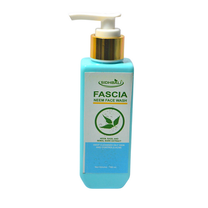 Fascia Neem Face Wash | Deep Cleanses Oily Skin & Controls Acne | Anti-Fungal & Anti-Bacterial | Clears Clogged Pores | Enriched with Neem, Basil & Semal Extract | 100ml