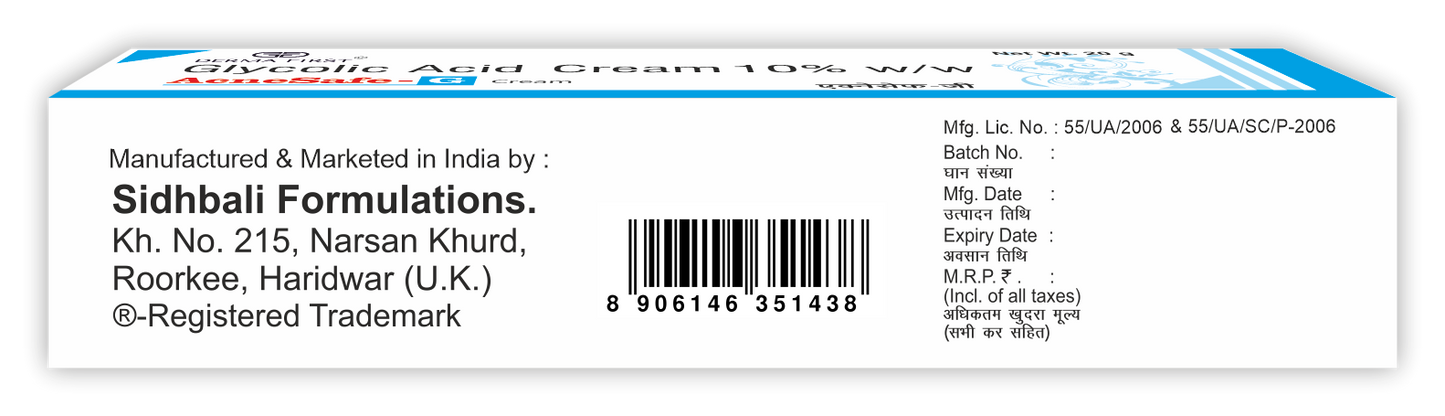 Derma First 10% Glycolic Acid Gel, 20g, Reduces Acne Breakouts & Spots | Fragrance Free