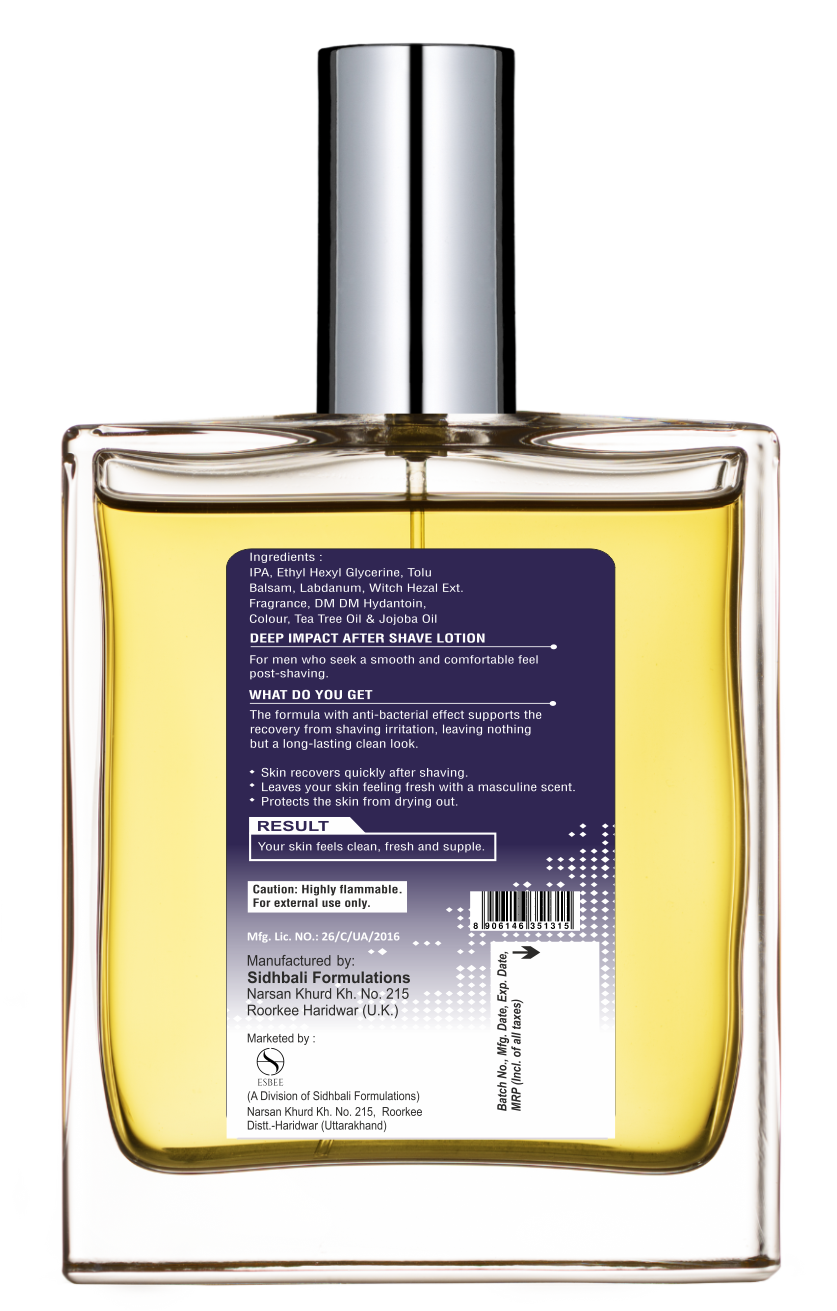 Esbee Musk Aftershave Lotion | Soothing & Refreshing | Witch Hazel, Tea Tree Oil, Jojoba Oil | Hydrates & Protects Skin | Classic Musk Fragrance I 100Ml I For Men