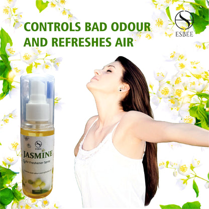 Jasmine & Rose Air Freshener Spray – 2 x 100ML | Long-Lasting & Refreshing Floral Fragrance | Odor Eliminator & Room Freshener (Jasmine & Rose, 100ML Each) (Pack of 2)