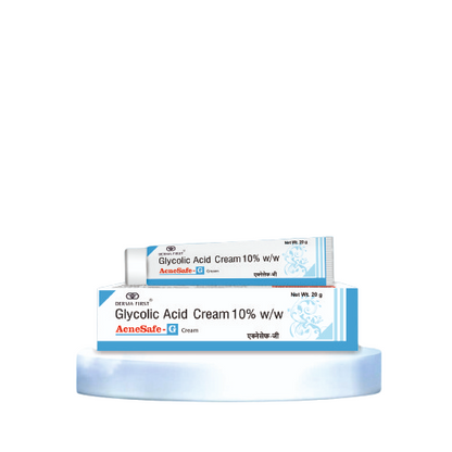 AcneSafe G Glycolic Acid Cream 10% | Fades Spots & Pigmentation | Reduces Acne & Pimples | Improves Skin Brightness | Hydrates Dry Skin | Fights Fine Lines & Wrinkles | Fade Hyperpigmentation | 20g I Pack of 1
