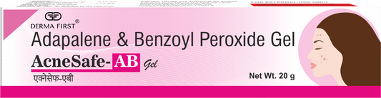 AcneSafe-AB Gel | Adapalene & Benzoyl Peroxide Anti-Acne Gel, 20g | Treats Acne and Breakouts I Pack of 1