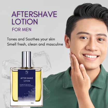Esbee Musk Aftershave Lotion | Soothing & Refreshing | Witch Hazel, Tea Tree Oil, Jojoba Oil | Hydrates & Protects Skin | Classic Musk Fragrance I 100Ml I For Men