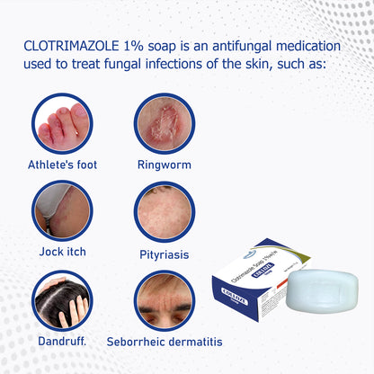Colloze Clotrimazole 1% Soap – 75g | Antifungal Soap for Treating Fungal Infections, Ringworm, Athlete’s Foot, and Itchy Skin | Pack of 1