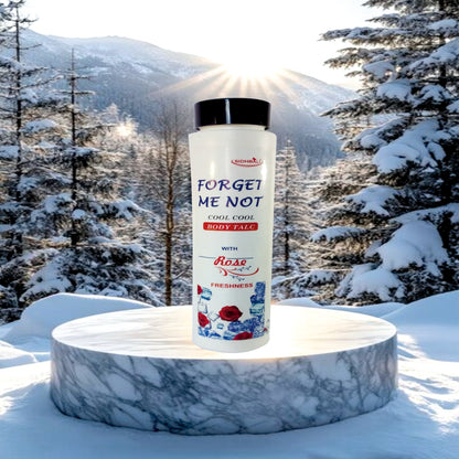 Forget Me Not Cool Cool Body Talc with Rose Freshness | 100g | Long-Lasting Cooling Relief | Prickly Heat Treatment | All-Day Freshness & Odor Control I Pack of 1
