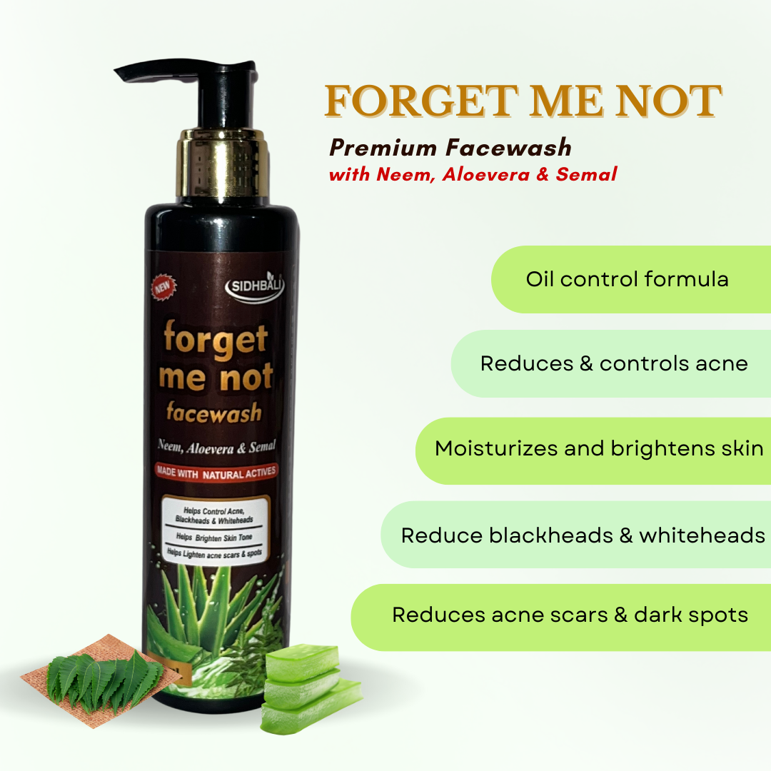 FORGET ME NOT NEEM ACNE FACE WASH I CONTROL BLACKHEADS I WHITEHEADS I  FOR BRIGHT SKIN TONE I 200ML I MOISTURIZES SKIN I ALL SKIN TYPE