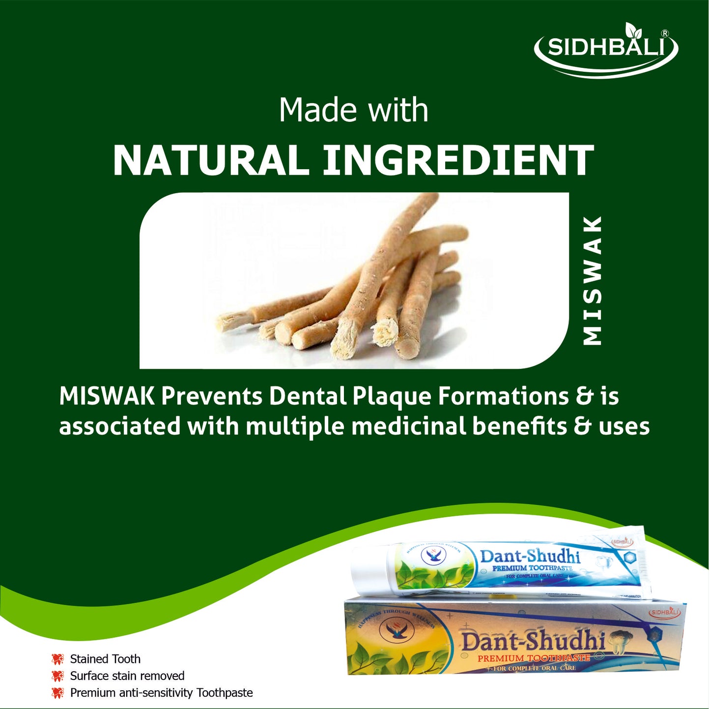 Sidhbali Danpro & Dantsuddhi Advanced Tartar Control 3X Impact Formula Fights Cavities | Toothpaste  (100 g, Pack of 2)