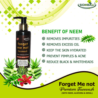 FORGET ME NOT NEEM ACNE FACE WASH I CONTROL BLACKHEADS I WHITEHEADS I  FOR BRIGHT SKIN TONE I 200ML I MOISTURIZES SKIN I ALL SKIN TYPE