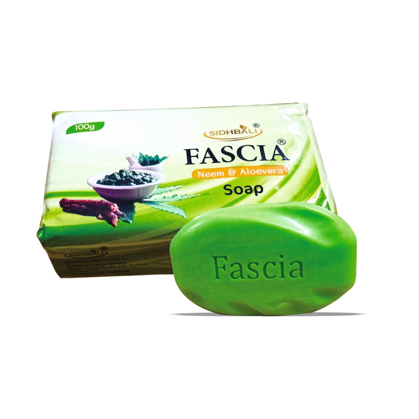 Fascia Neem & Aloe Vera Soap – 100g | Pack of 4 | Fights Acne & Pimples | Moisturizes, Soothes & Heals Skin | Herbal Skincare Soap