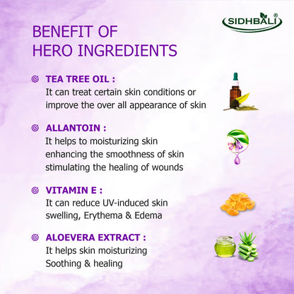 Fascia Lavender Soap | Tea Tree Oil, Allantoin, Vitamin E & Aloe Vera | 100g + 25% Extra | Pack of 1 (In One Pack Get 4 + 2 Free | Dermatologist Tested for All Skin Types (For Face & Body)