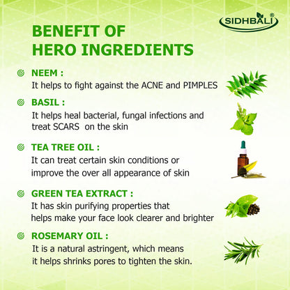 Fascia Neem & Basil Soap | Pure & Gentle for All Skin Types | 98% Pure Glycerin & Natural Oils, Tea Tree Oil, Allantoin, Vitamin E & Neem Extract | Paraben-Free, Cruelty-Free (Pack of 1) (Get 4+2 Free) 125g Each