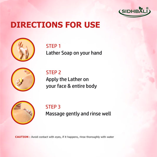 Fascia Rose Soap | Suitable for All Skin Types | 98% Pure Glycerin & Natural Oils, Vitamin C, Rose Powder & Aloe Vera Extract | 100g + 25% Extra | Pack of 1 | Dermatologist Tested