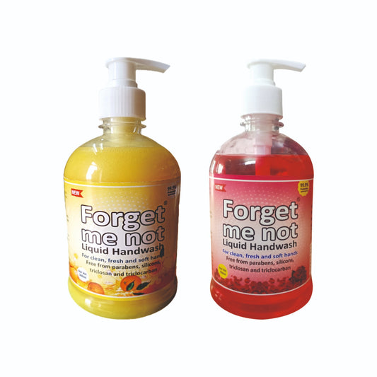 Forget Me Not Lemon & Rose Liquid Handwash | For Clean, Fresh & Soft Hands | No Synthetic Colors, Triclosan, Triclocarban, Paraben & Sulphate | 500ML Each (Pack of 2) | Gentle & Refreshing