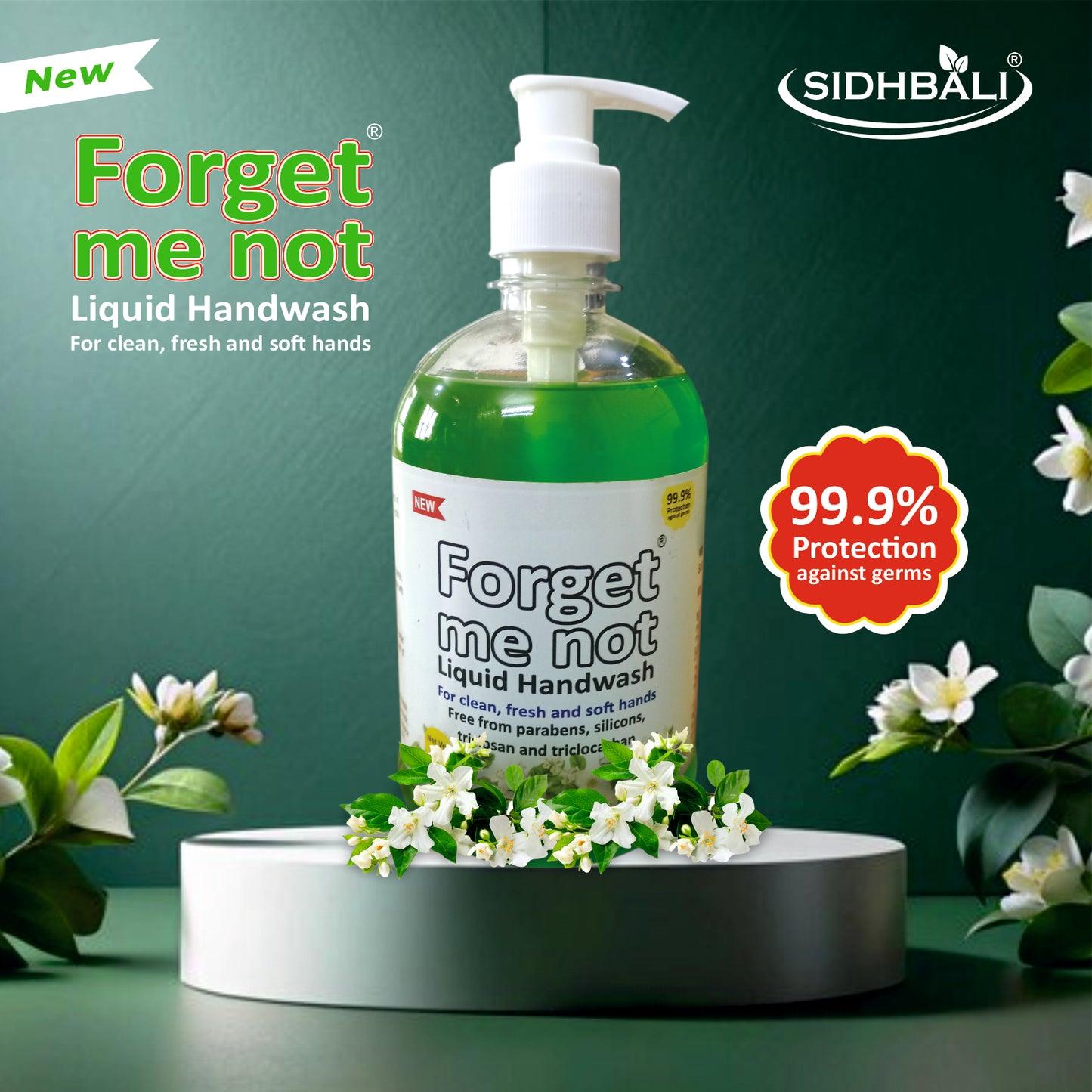 Forget Me Not Liquid Jasmine Handwash | No Synthetic Colors, Triclosan, Triclocarban, Paraben & Sulphate | 500ML Each (Pack of 2) | Gentle & Refreshing Clean