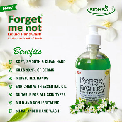 Forget Me Not Liquid Jasmine Handwash | No Synthetic Colors, Triclosan, Triclocarban, Paraben & Sulphate | 500ML Each (Pack of 1) | Gentle & Refreshing Clean