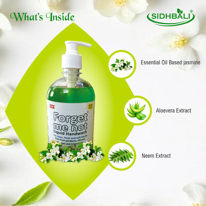 Forget Me Not Liquid Jasmine Handwash | No Synthetic Colors, Triclosan, Triclocarban, Paraben & Sulphate | 500ML Each (Pack of 1) | Gentle & Refreshing Clean