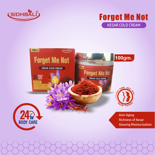 Forget Me Not Kesar Cold Cream | Anti-Aging Body Cream with Richness of Kesar | Lightweight & Non-Greasy | Deep Moisturization for Glowing, Smooth & Plump Skin | 100g I Pack of 1
