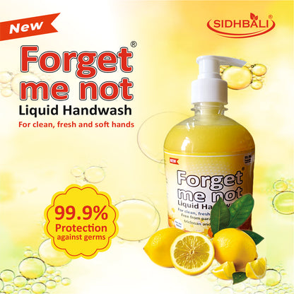 Forget Me Not Musk & Lemon Liquid Handwash | For Clean, Fresh & Soft Hands | No Synthetic Colors, Triclosan, Triclocarban, Paraben & Sulphate | 500ML Each (Pack of 2) | Gentle & Refreshing