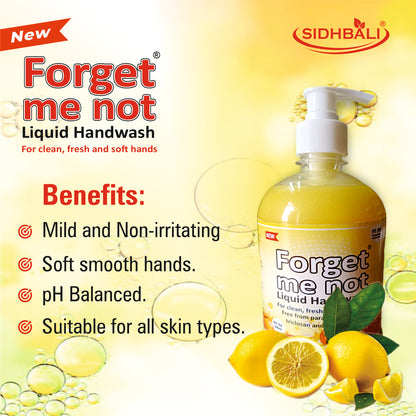 Forget Me Not Musk & Lemon Liquid Handwash | For Clean, Fresh & Soft Hands | No Synthetic Colors, Triclosan, Triclocarban, Paraben & Sulphate | 500ML Each (Pack of 2) | Gentle & Refreshing