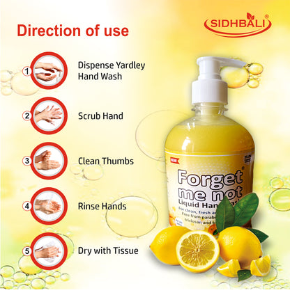 Forget Me Not Musk & Lemon Liquid Handwash | For Clean, Fresh & Soft Hands | No Synthetic Colors, Triclosan, Triclocarban, Paraben & Sulphate | 500ML Each (Pack of 2) | Gentle & Refreshing
