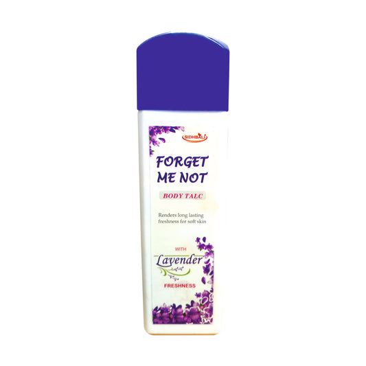 Forget Me Not Lavender Body Talc | Long-Lasting Freshness & Odor Control | Soft & Comfortable Skin | Paraben-Free, Cruelty-Free & 100% Vegan | 100g I Pack of 1