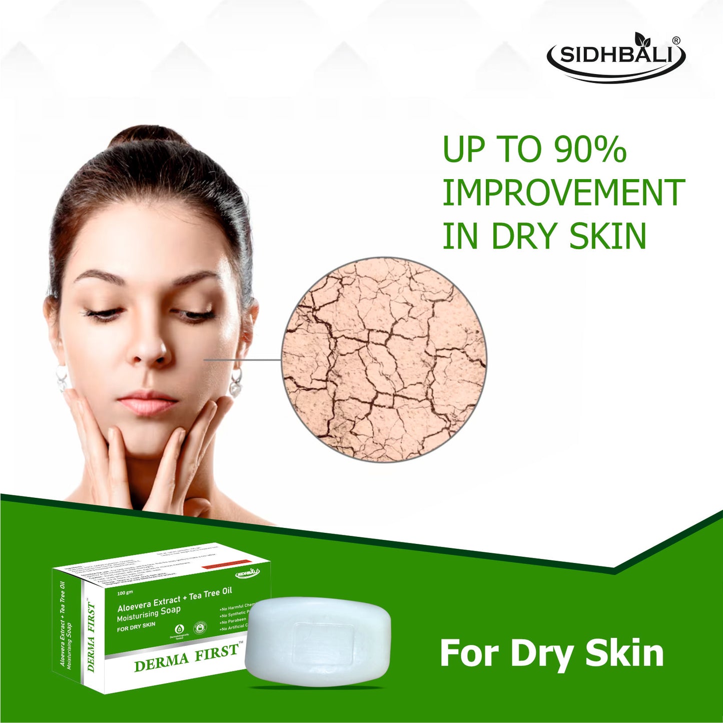 Derma First Aloevera and Tea-Tree Oil Moisturizing Bath Soap Bar | 100g | Skin Hydration and Moisturizing Soap for Dry Skin | Get Glowing & Plump Skin I Pack of 1