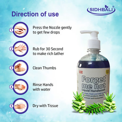 Forget Me Not Musk & Lemon Liquid Handwash | For Clean, Fresh & Soft Hands | No Synthetic Colors, Triclosan, Triclocarban, Paraben & Sulphate | 500ML Each (Pack of 2) | Gentle & Refreshing