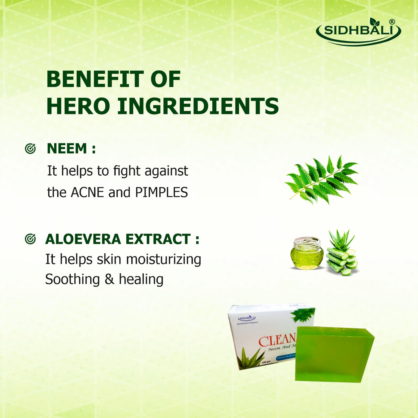 Sidhbali Cleanax Neem Aloe Vera I 4 X 400 Gram I oil Control & Nourishing Skin I Suitable For All Skin Type I Pack of 4