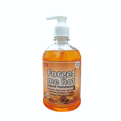 Forget Me Not Liquid Handwash | Orange & Aloe Vera with Neem Extract | No Synthetic Colors, Triclosan, Triclocarban, Paraben & Sulphate | 500ML Each (Pack of 1) | Gentle & Refreshing Clean