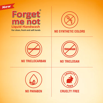 Forget Me Not Liquid Handwash | Orange & Aloe Vera with Neem Extract | No Synthetic Colors, Triclosan, Triclocarban, Paraben & Sulphate | 500ML Each (Pack of 2) | Gentle & Refreshing Clean