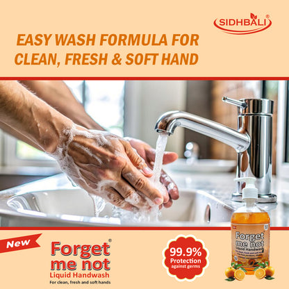 Forget Me Not Liquid Handwash | Orange & Aloe Vera with Neem Extract | No Synthetic Colors, Triclosan, Triclocarban, Paraben & Sulphate | 500ML Each (Pack of 2) | Gentle & Refreshing Clean