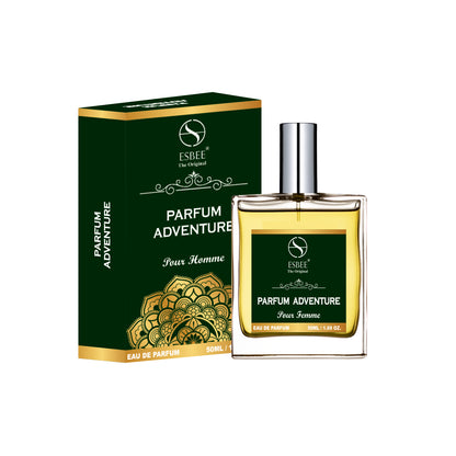 Esbee The Perfum Adventure for Men | Long-Lasting Luxury Fragrance | 50ML | Premium Scent with lavender, Orange, Pink Paper Clove Amber, Vanilla, Sandalwood, Caderwood | Up to 10-Hour Wear I Pack of 1