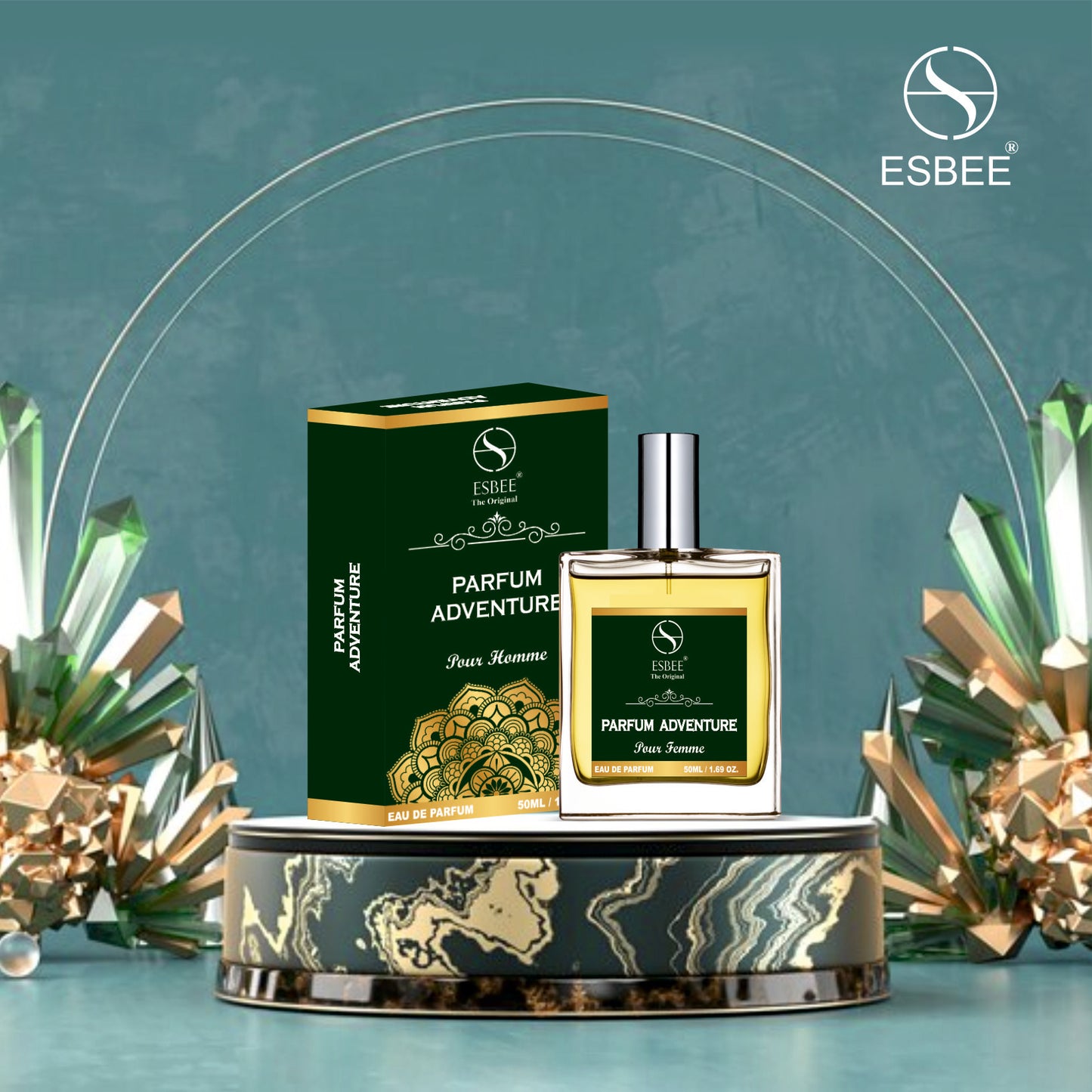 Esbee The Perfum Adventure for Men | Long-Lasting Luxury Fragrance | 50ML | Premium Scent with lavender, Orange, Pink Paper Clove Amber, Vanilla, Sandalwood, Caderwood | Up to 10-Hour Wear I Pack of 1