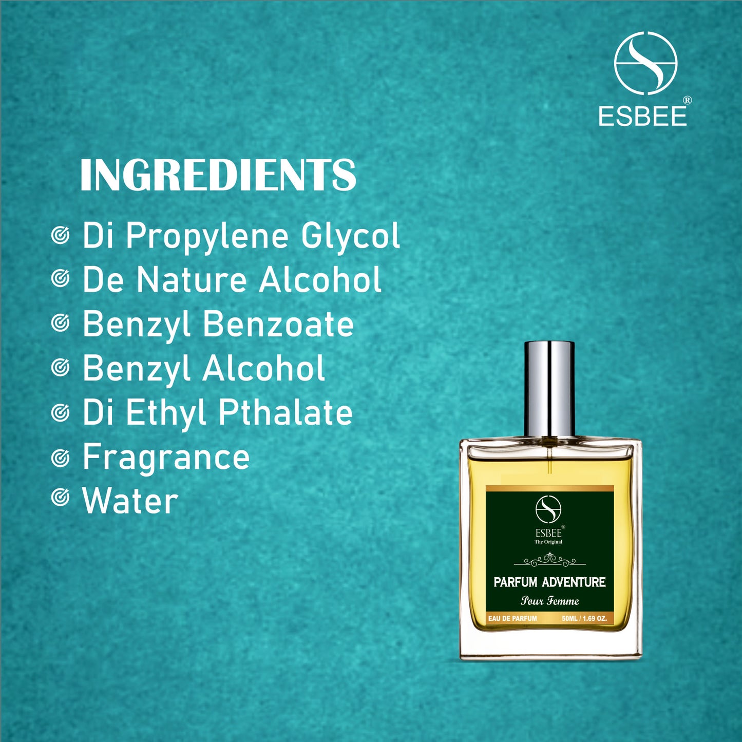 Esbee The Perfum Adventure for Men | Long-Lasting Luxury Fragrance | 50ML | Premium Scent with lavender, Orange, Pink Paper Clove Amber, Vanilla, Sandalwood, Caderwood | Up to 10-Hour Wear I Pack of 1