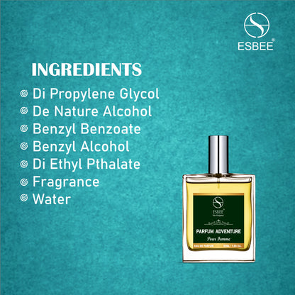 Esbee Parfum Adventure & Merveille Epicee Perfume Set | Luxury Fragrance for Couples | 100ML & 50ML | Long-Lasting Scent, Floral & Woody Notes | Up to 10-Hour Wear I Pack of 2