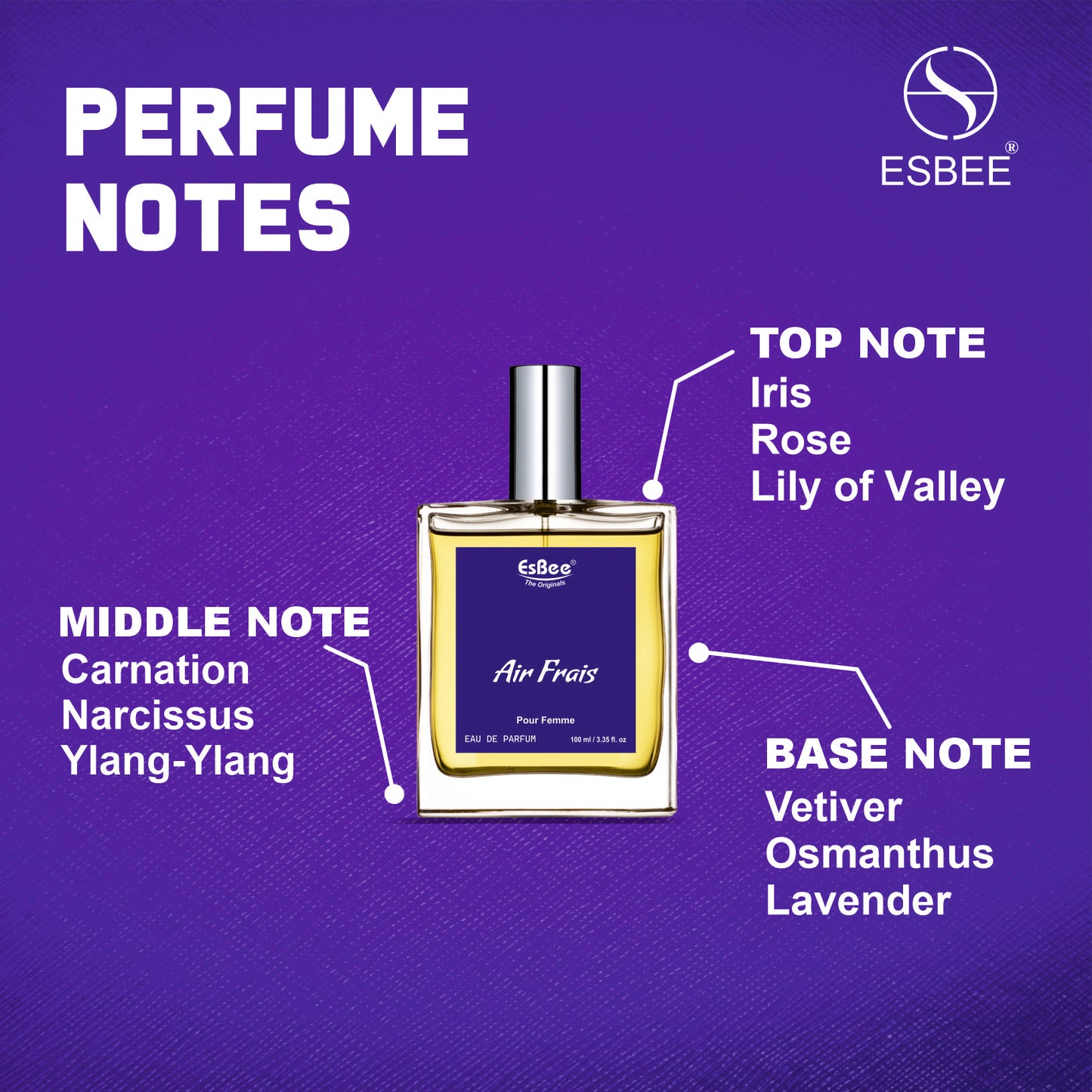 Esbee Air Frais & Classe Orientele I Luxury Perfume For Unisex & Women | 10 Hours Long Lasting Eau De Perfume 100ml Each I Pack of 2