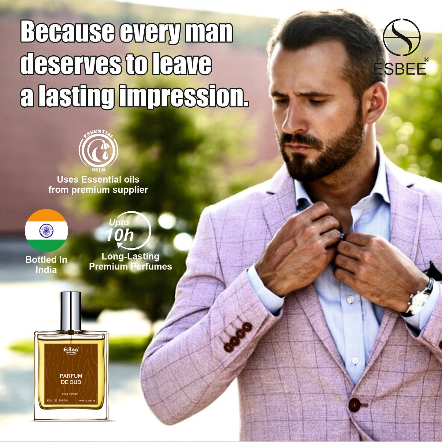 Esbee Parfum De Oud & Merveille Epicee Perfume Set | Luxury Fragrance for Couples | 100ML Each | Long-Lasting Scent with Oud, Floral & Woody Notes | Up to 10-Hour Wear I Pack of 2