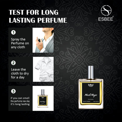 Esbee The Musk Magic for Men | Long-Lasting Luxury Fragrance | 100ML | Premium Scent with Bergamot, Lemon, Lavender, Musk, Cedar & Potchouli | Up to 10-Hour Wear I Pack of 1