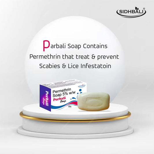 Perbali Permethrin 5% Soap – 75g | Treats & Prevents Scabies & Lice Infestations | Effective Medicated Soap for Skin Protection I Pack of 1